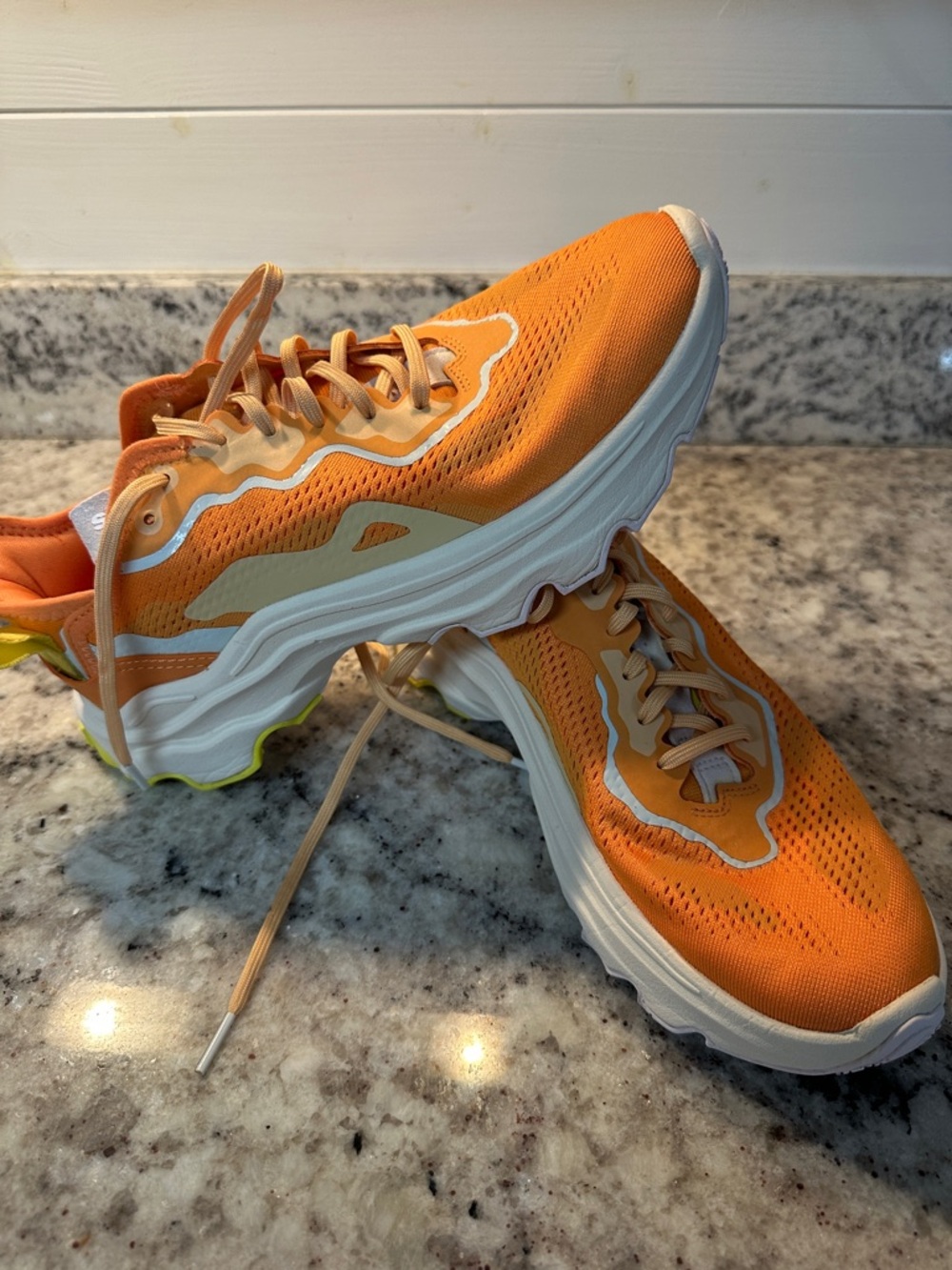 Sorel Orange Mesh Platform Sneakers